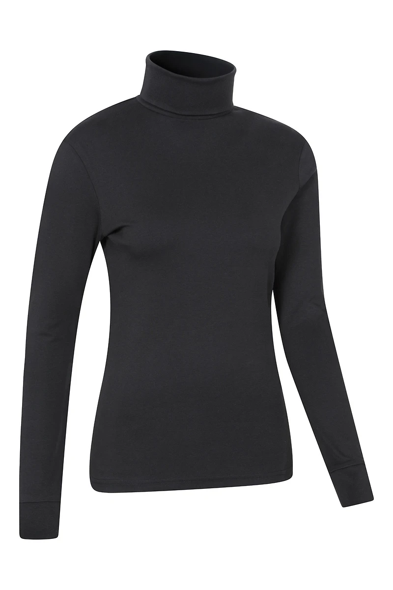 Meribel Womens Cotton Roll Neck Top