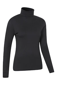 Meribel Womens Cotton Roll Neck Top