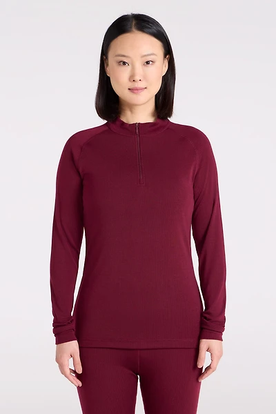 Talus Womens Long Sleeved Zip Neck Top