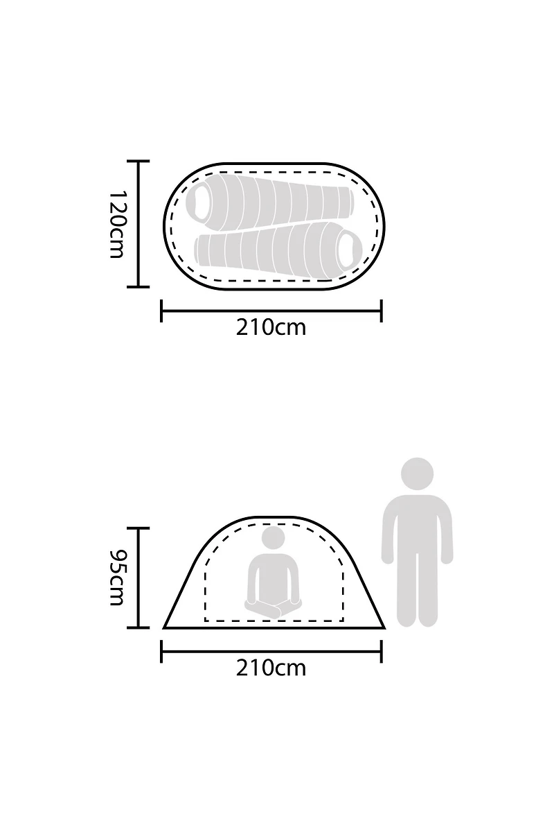 Pop-Up Single Skin 2 Man Tent
