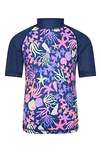 Short Sleeve Kids Printed Rash Guard
