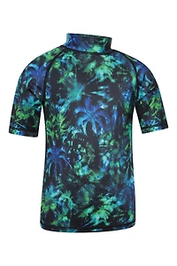 Short Sleeve Kids Printed Rash Guard