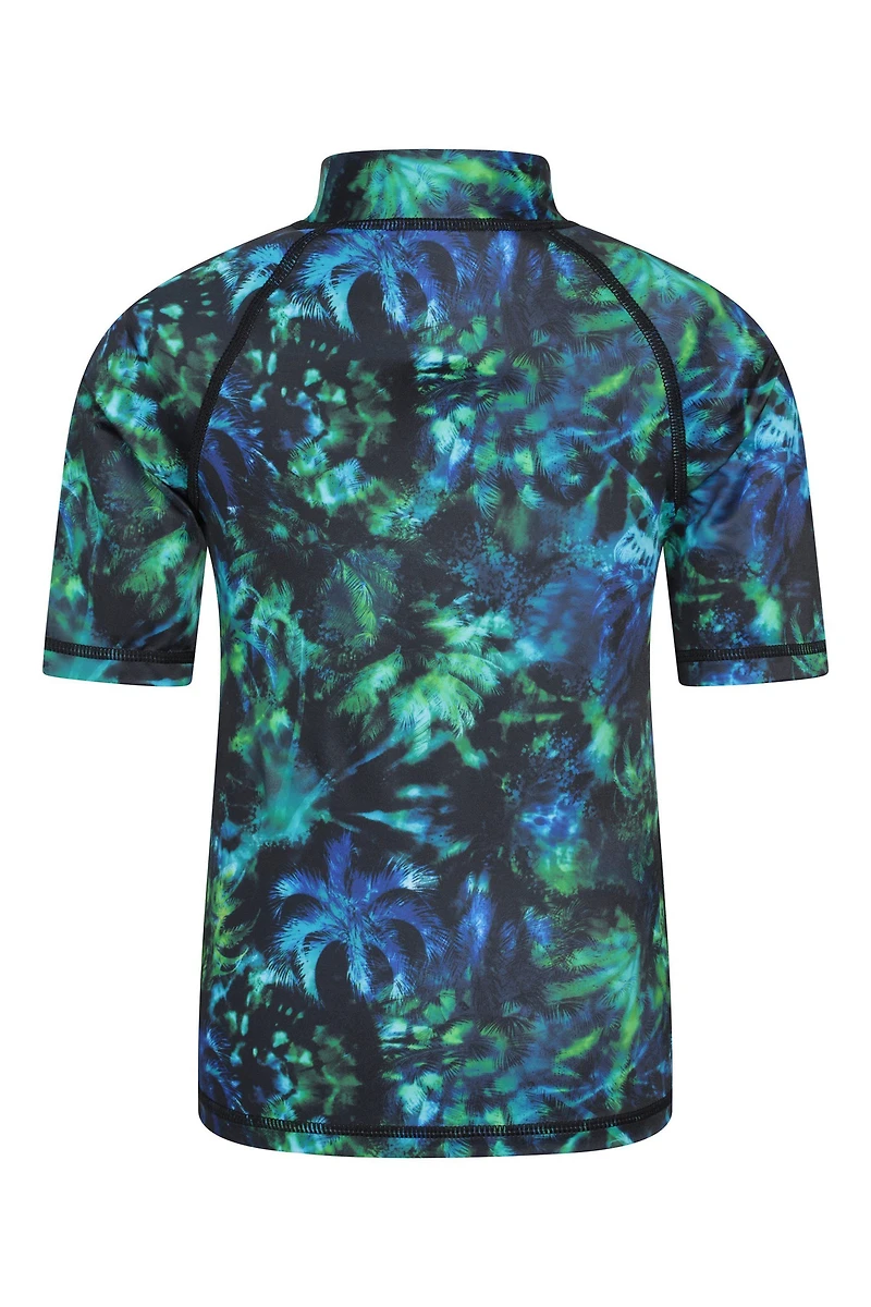 Short Sleeve Kids Printed Rash Guard