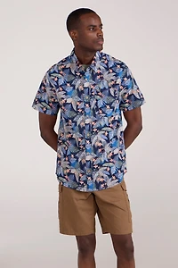 Tropical Printed Mens Short Sleeved Shirt