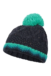 Fur Lined Kids Cable Knitted Beanie