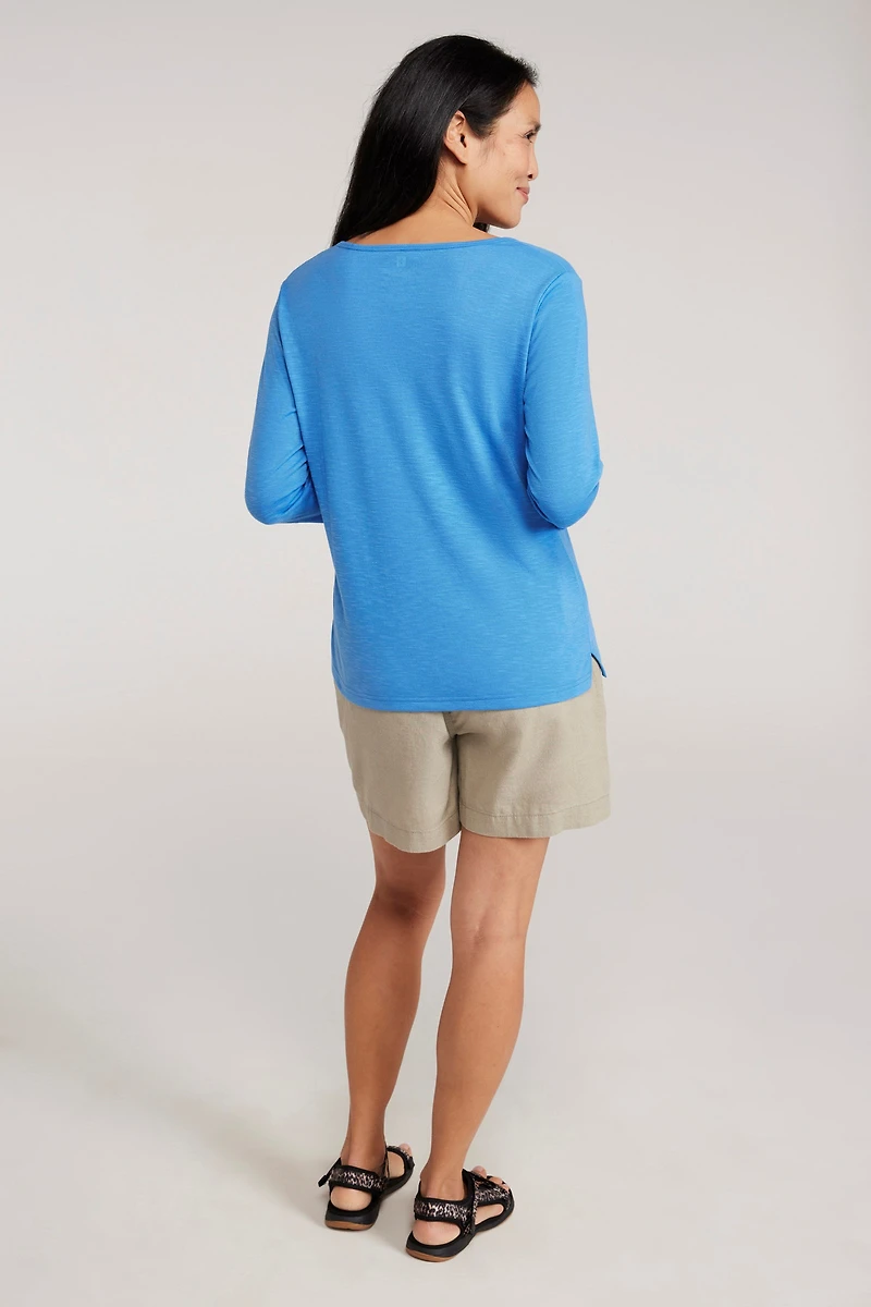 Agra Womens 3/4 Sleeve Slub Tee