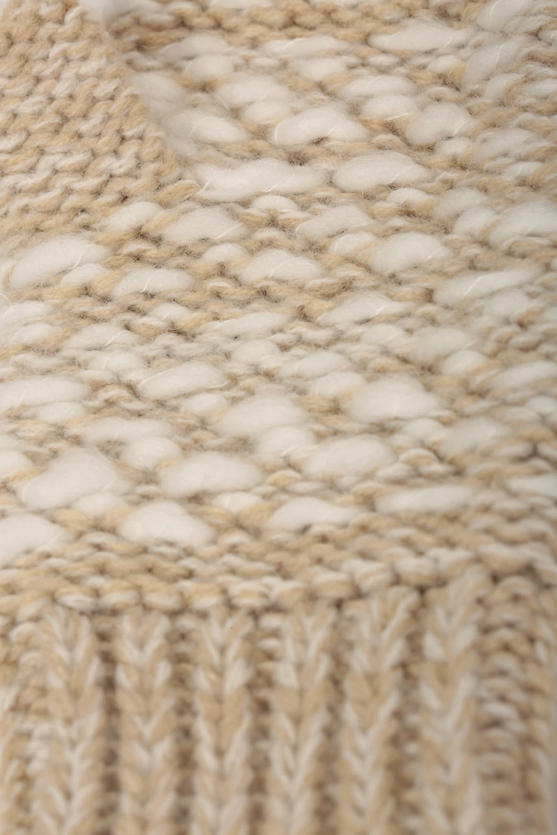 Patterned Fingerless Knitted Womens Mittens