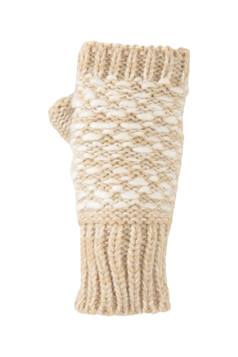 Patterned Fingerless Knitted Womens Mittens