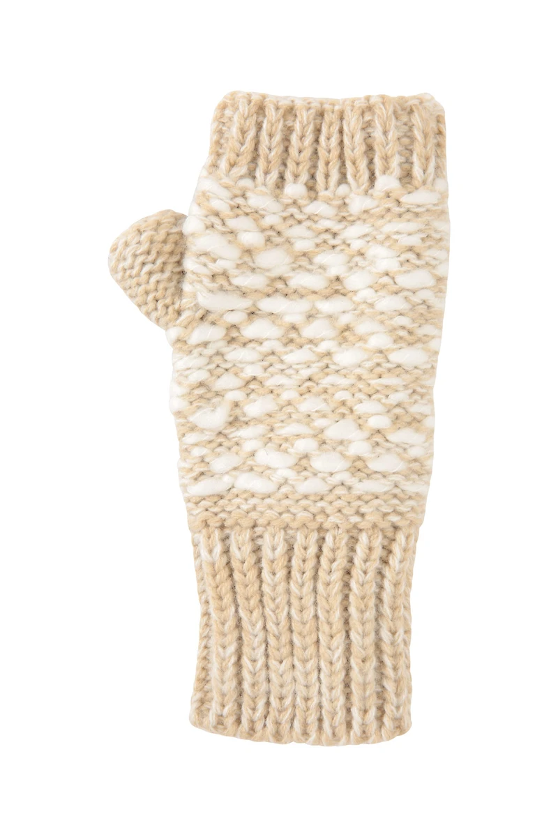 Patterned Fingerless Knitted Womens Mittens
