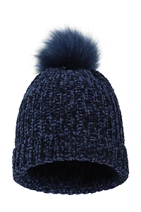 Chenille Womens Pom Beanie