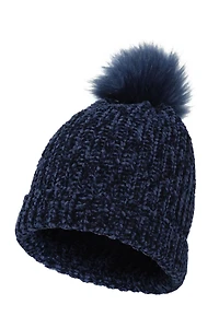 Chenille Womens Pom Beanie