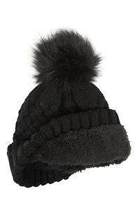 Lisbon Sherpa Lined Womens Thermal Pom-Pom Beanie