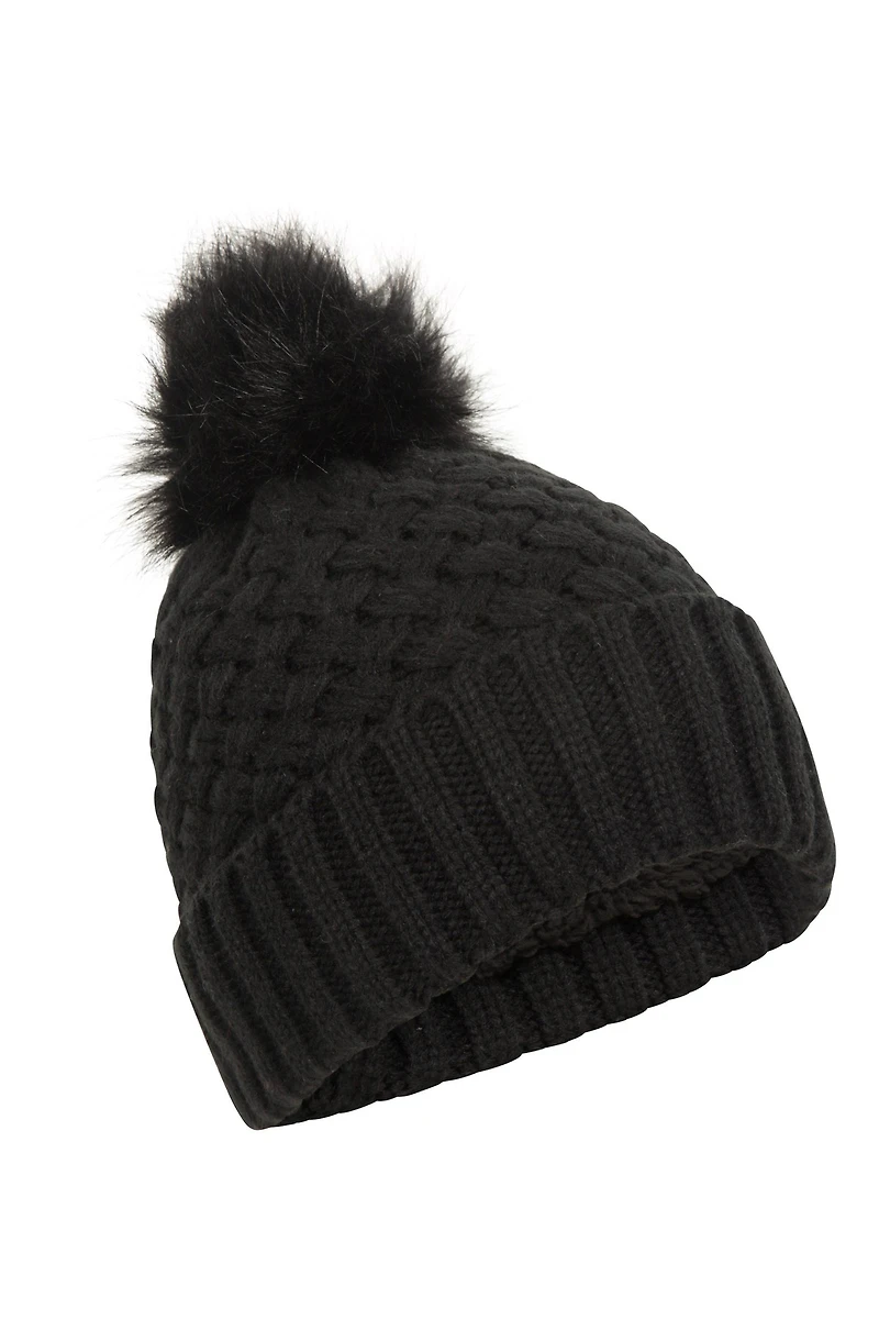 Lisbon Sherpa Lined Womens Thermal Pom-Pom Beanie