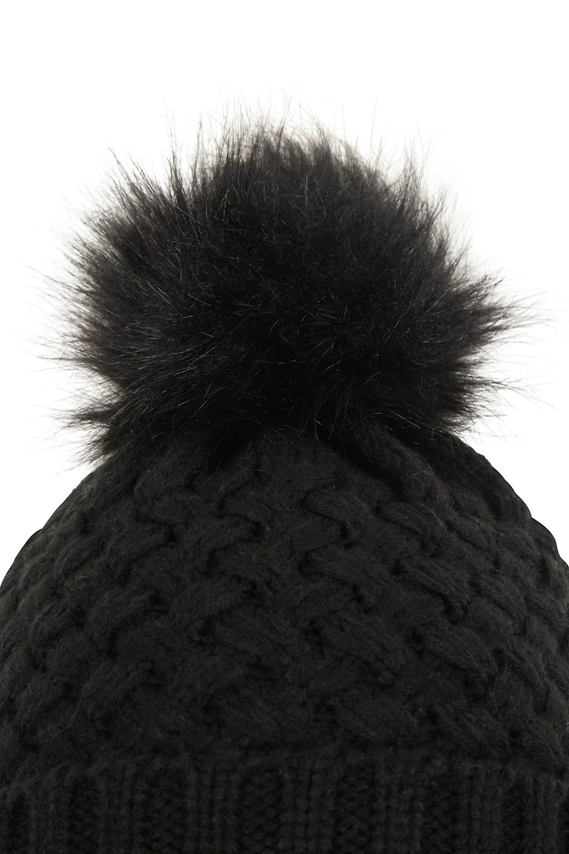 Lisbon Sherpa Lined Womens Thermal Pom-Pom Beanie