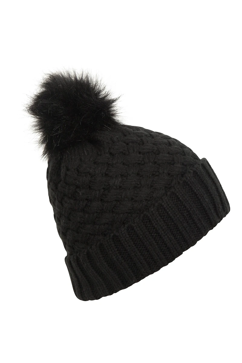Lisbon Sherpa Lined Womens Thermal Pom-Pom Beanie