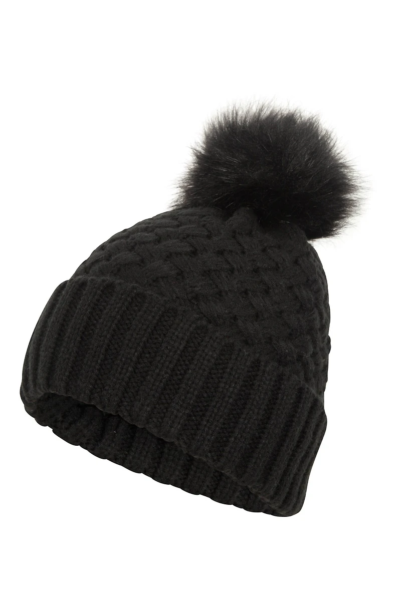 Lisbon Sherpa Lined Womens Thermal Pom-Pom Beanie