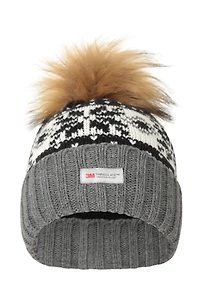 Thinsulate Fairisle Womens Pom Beanie