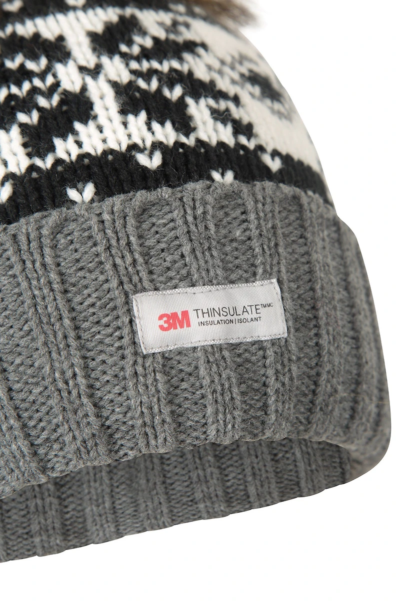 Thinsulate Fairisle Womens Pom Beanie