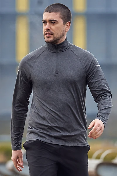 Echo Melange Mens Half-Zip Midlayer