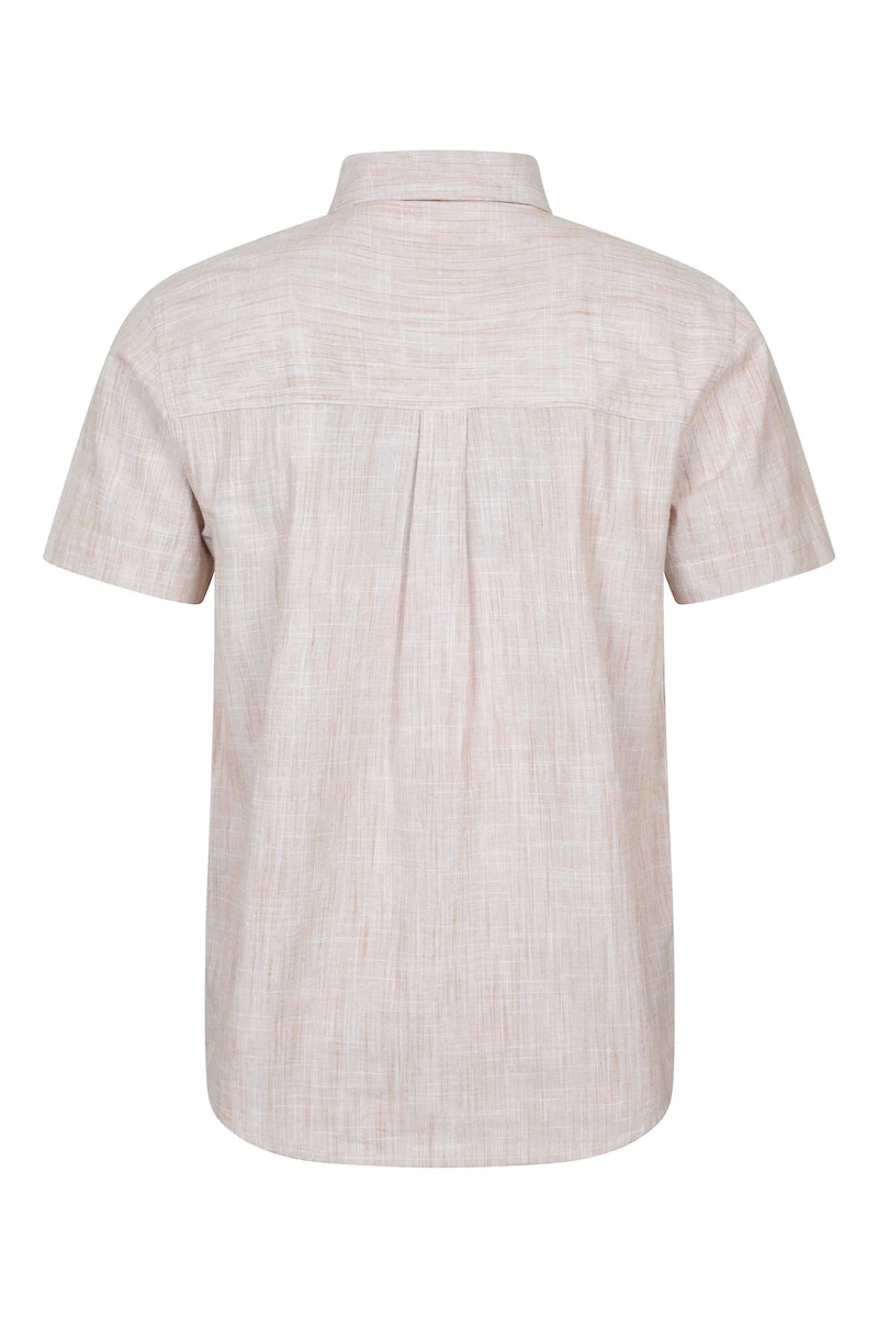 Coconut Slub Texture Mens Short-Sleeved Shirt