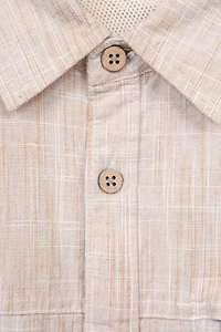 Coconut Slub Texture Mens Short-Sleeved Shirt