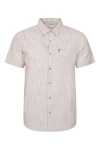 Coconut Slub Texture Mens Short-Sleeved Shirt