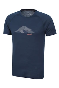 Quest Mens Printed Merino Thermal T-Shirt