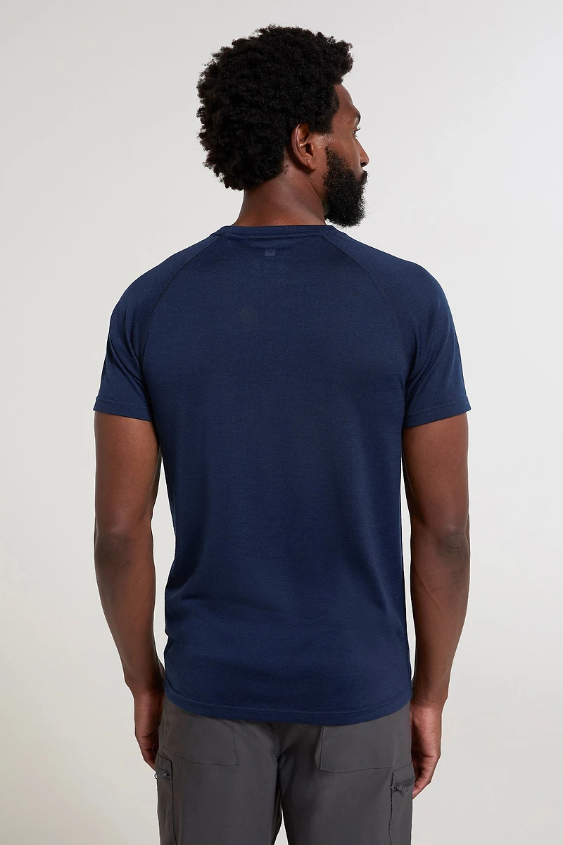 Quest Mens Printed Merino Thermal T-Shirt