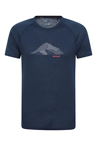 Quest Mens Printed Merino Thermal T-Shirt