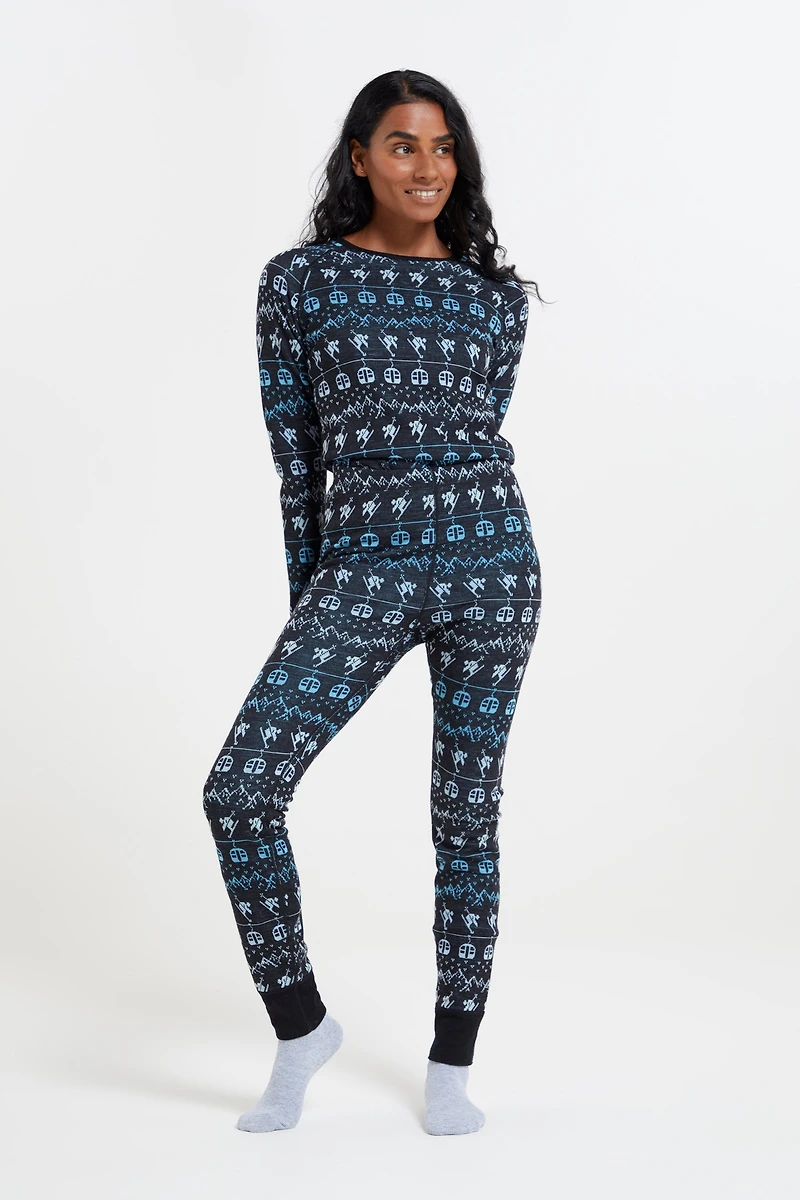 Patterned Womens Base Layer Thermal Leggings