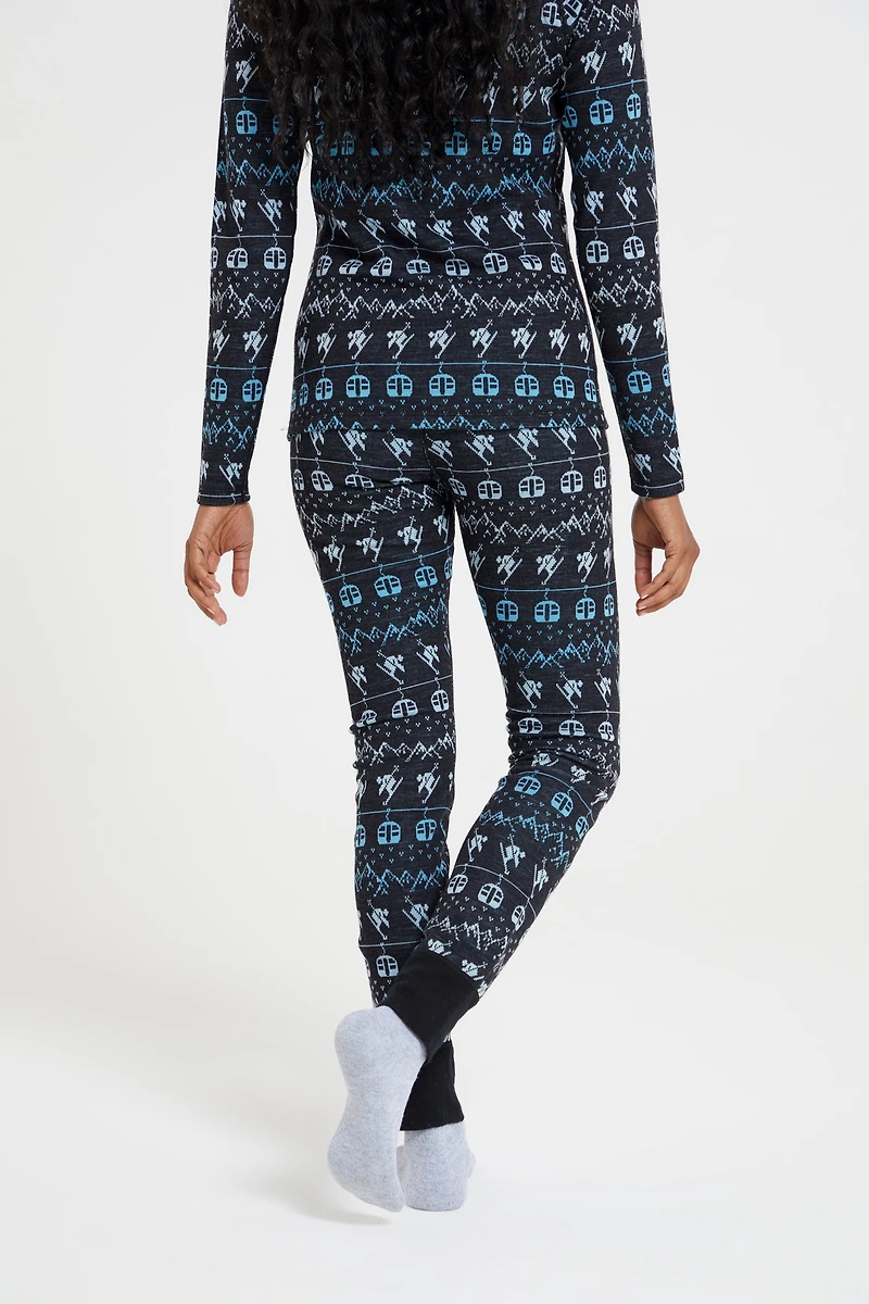 Patterned Womens Base Layer Thermal Leggings