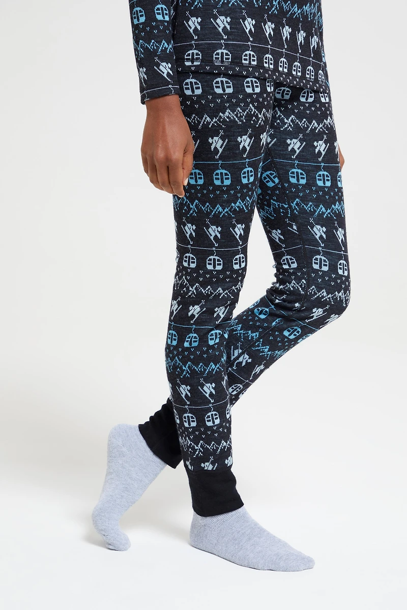 Patterned Womens Base Layer Thermal Leggings