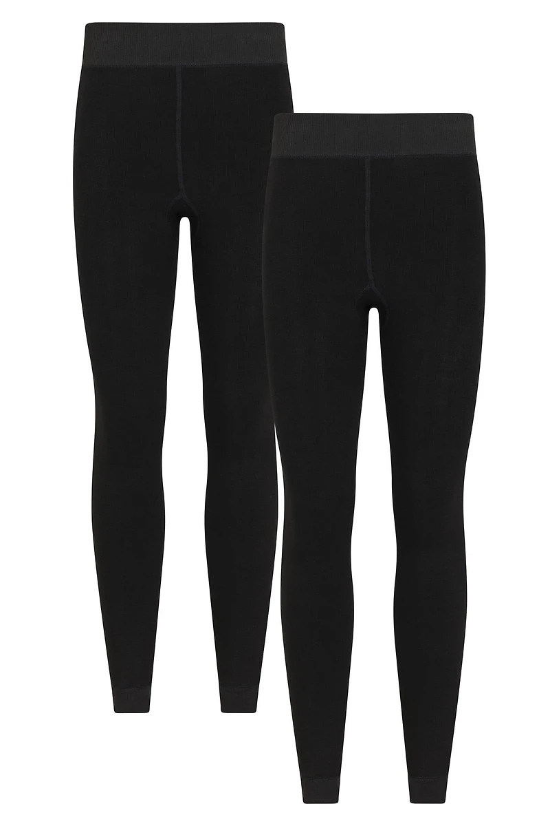 Womens Fluffy Fleece Lined Thermal Leggings Multipack
