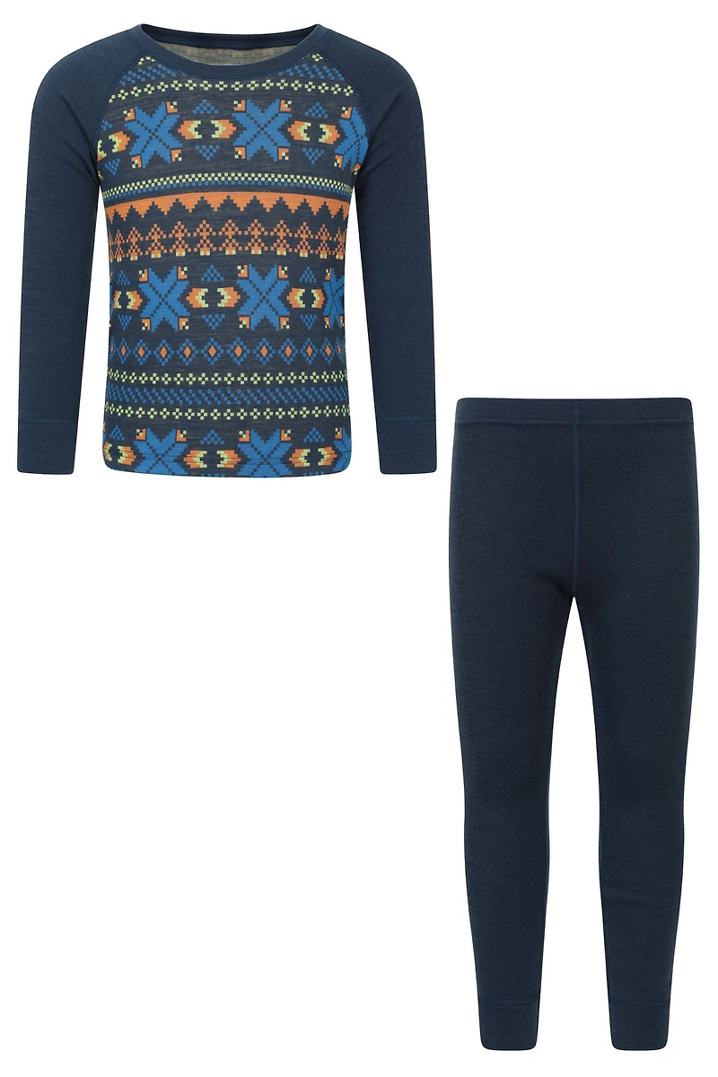 Jacquard Kids Merino Base Layer Set
