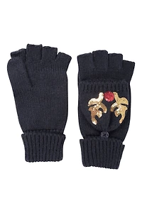 Womens Reindeer Sequin Mittens