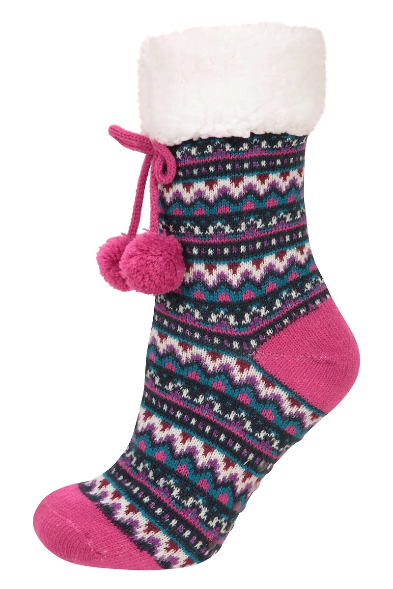 Womens Fairisle Slipper Socks