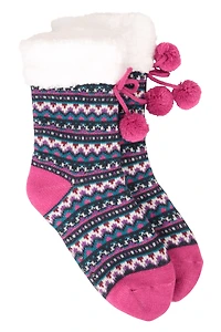 Womens Fairisle Slipper Socks