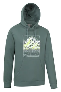 Mountain Grid Mens Hoodie