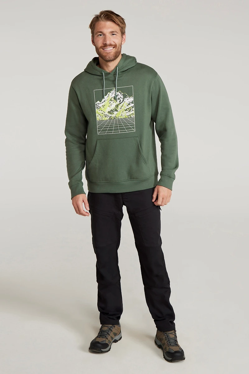 Mountain Grid Mens Hoodie