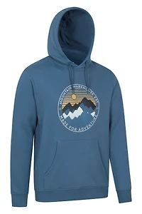 Circular Sunset Mountain Mens Graphic Hoodie