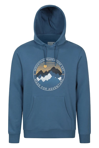 Circular Sunset Mountain Mens Graphic Hoodie
