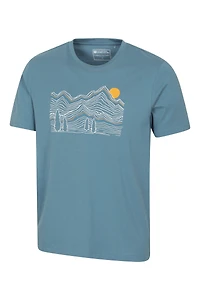 Linear Mountain Mens T-Shirt