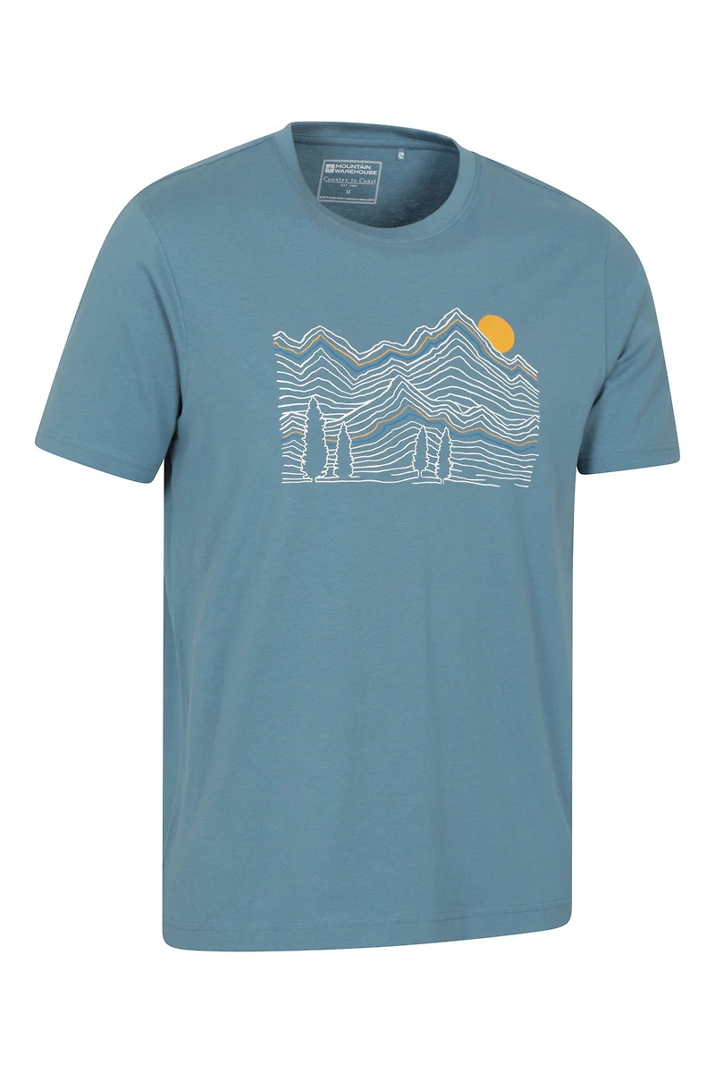 Linear Mountain Mens T-Shirt