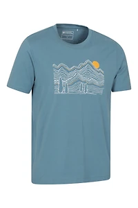 Linear Mountain Mens T-Shirt
