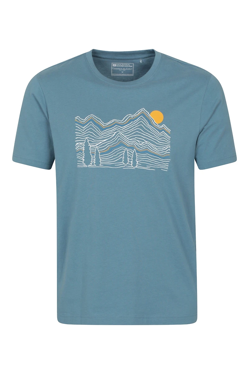 Linear Mountain Mens T-Shirt