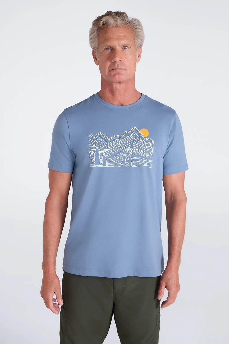 Linear Mountain Mens T-Shirt