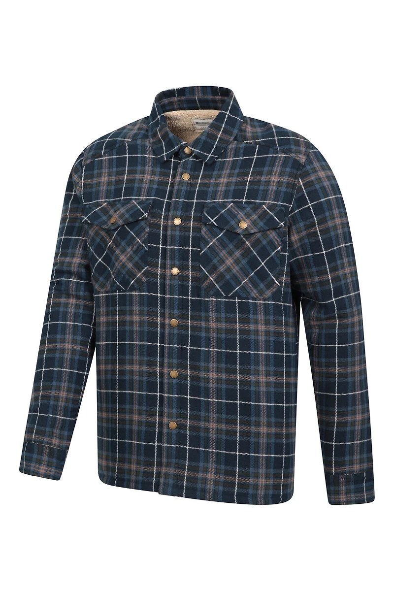Pinn Mens Sherpa Lined Flannel Shirt