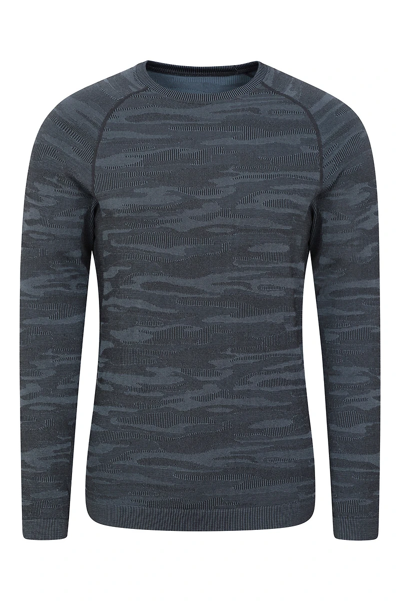 Alpine Camo Mens Seamless Base Layer Top