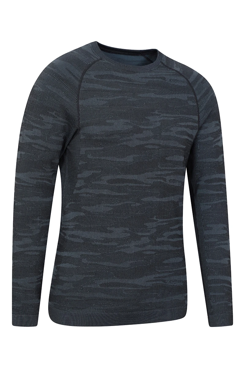 Alpine Camo Mens Seamless Base Layer Top