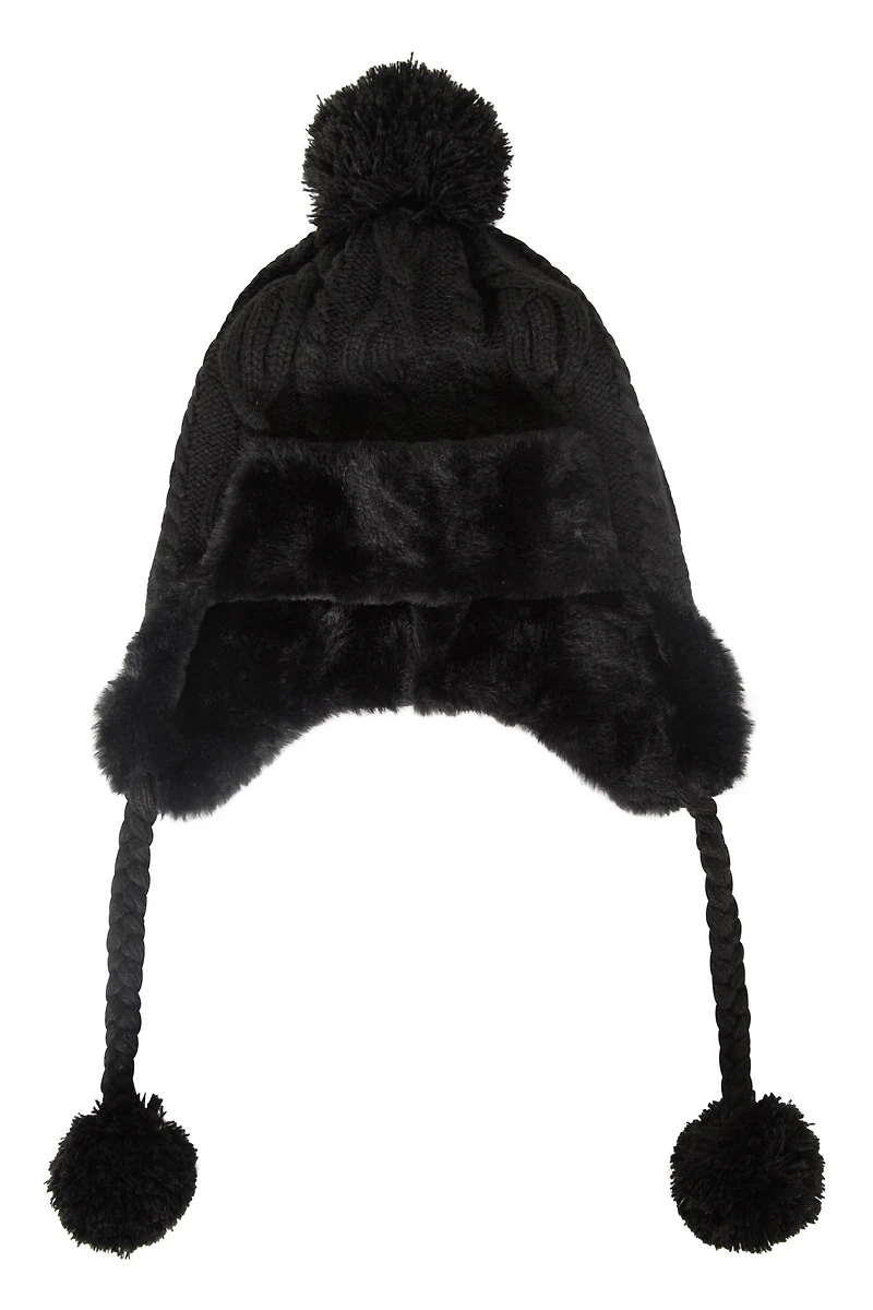 Sierra Womens Knitted Thermal Fur Hat